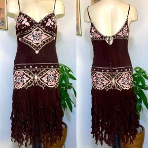 Gorgeous Y2k silk Sue Wong cocktail dress